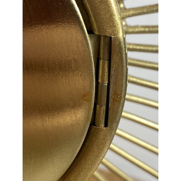 Midcentury Gold Sunburst Table Desk Clock Marble Base Made In USA 12" - Picture 13 of 16